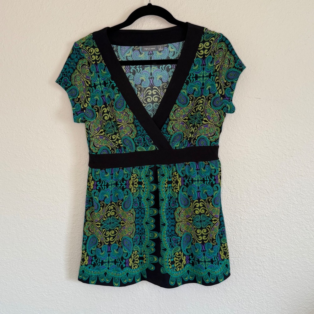 Vintage Y2K‎ Small Paisley Babydoll Top Forest Fairy Boho Fairy Grunge Mandala